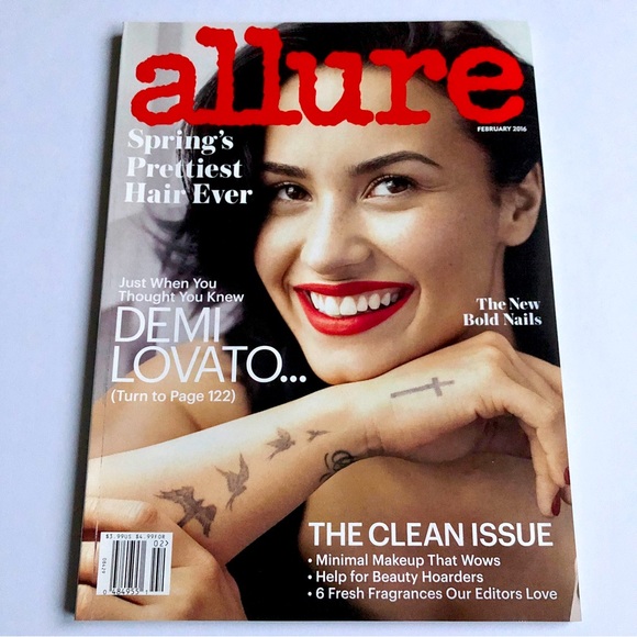NEW ALLURE MAGAZINE FEBRUARY 2016 DEMI LOVATO THE CLEAN ISSUE - Picture 1 of 12